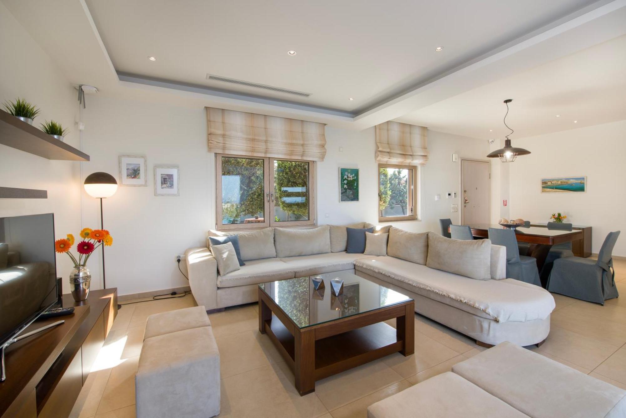 Four Seasons Private Villa - Seaview - Big Heated Pool - Gym - Sport Activities Goúvai Luaran gambar