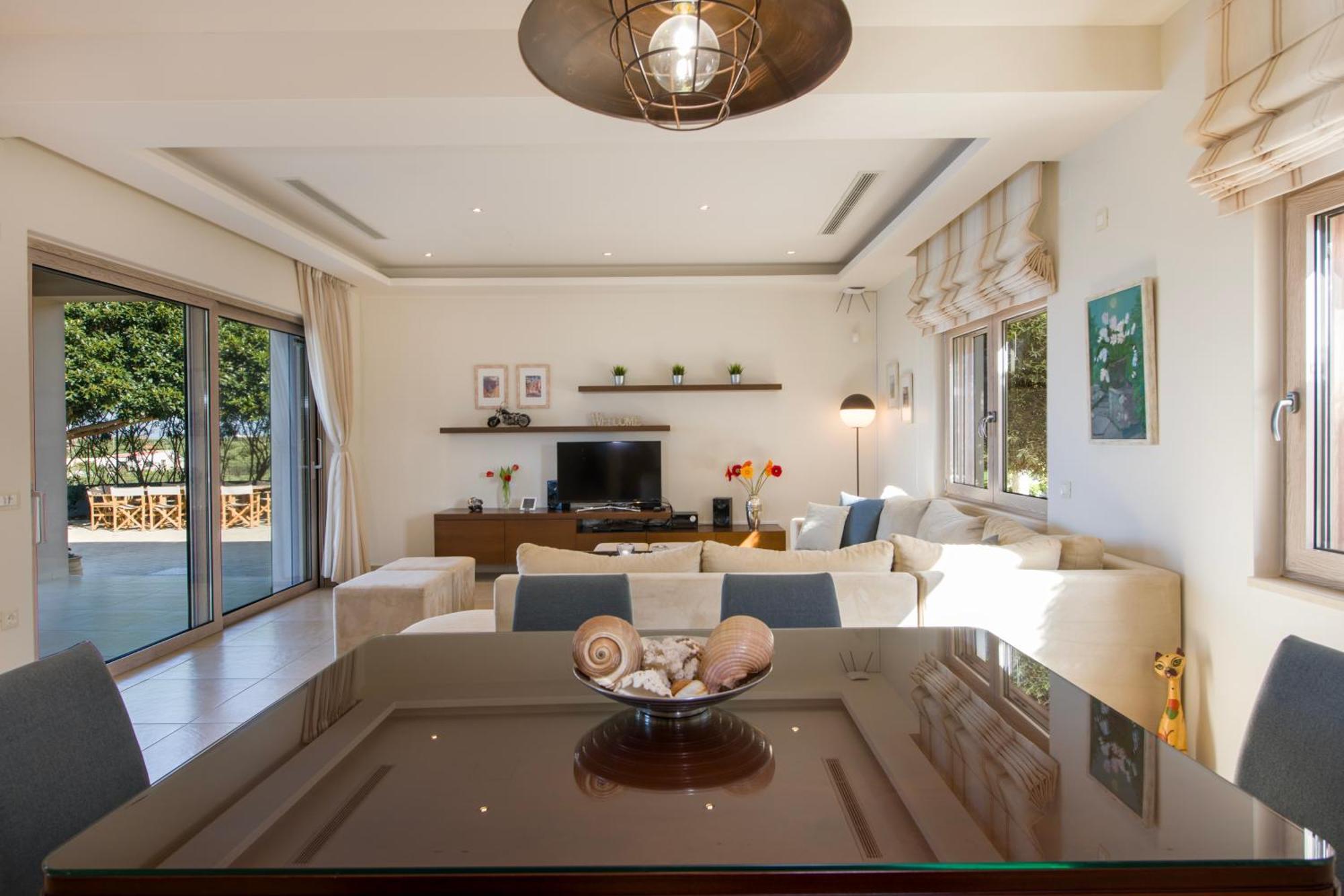 Four Seasons Private Villa - Seaview - Big Heated Pool - Gym - Sport Activities Goúvai Luaran gambar