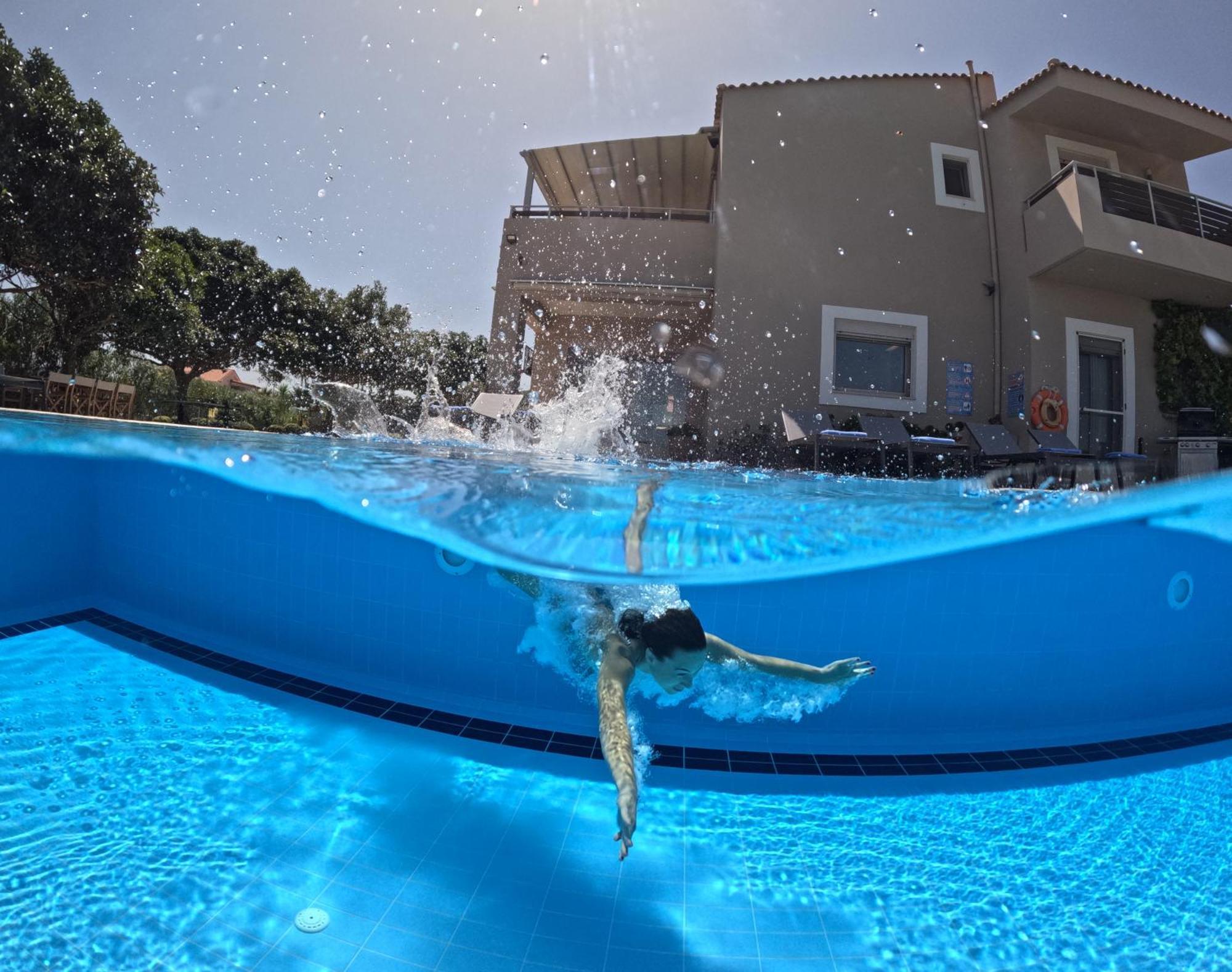 Four Seasons Private Villa - Seaview - Big Heated Pool - Gym - Sport Activities Goúvai Luaran gambar